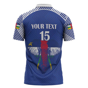 Custom Central African Republic Football Zipper Polo Shirt Go Champions