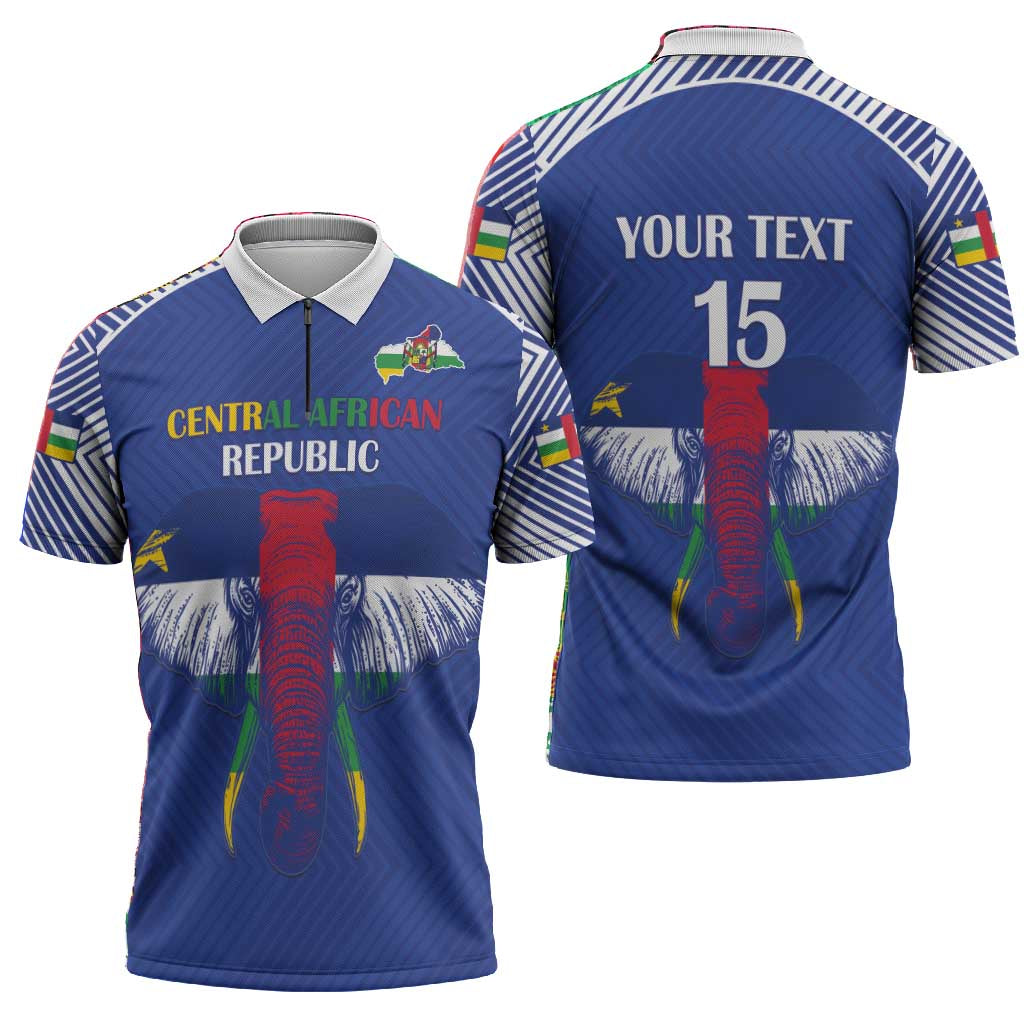 Custom Central African Republic Football Zipper Polo Shirt Go Champions