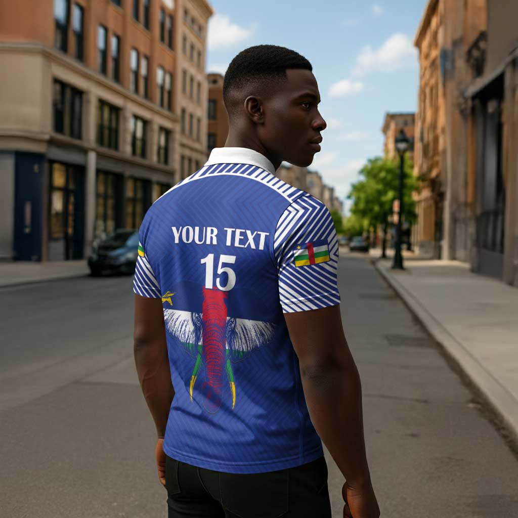 Custom Central African Republic Football Zipper Polo Shirt Go Champions