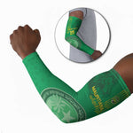 Custom Mauritania Football Arm Sleeves Coat Of Arms With Islamic Pattern