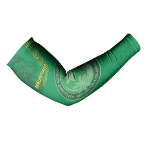 Custom Mauritania Football Arm Sleeves Coat Of Arms With Islamic Pattern