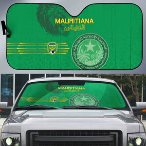 Mauritania Football Auto Sun Shade Coat Of Arms With Islamic Pattern