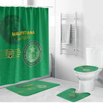 Mauritania Football Bathroom Set Coat Of Arms With Islamic Pattern