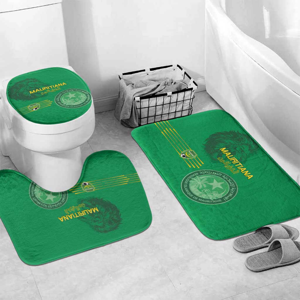 Mauritania Football Bathroom Set Coat Of Arms With Islamic Pattern