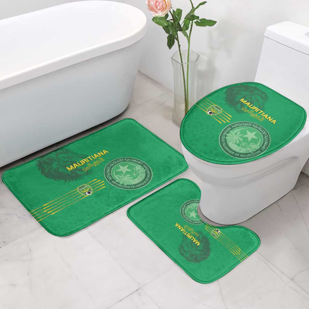 Mauritania Football Bathroom Set Coat Of Arms With Islamic Pattern