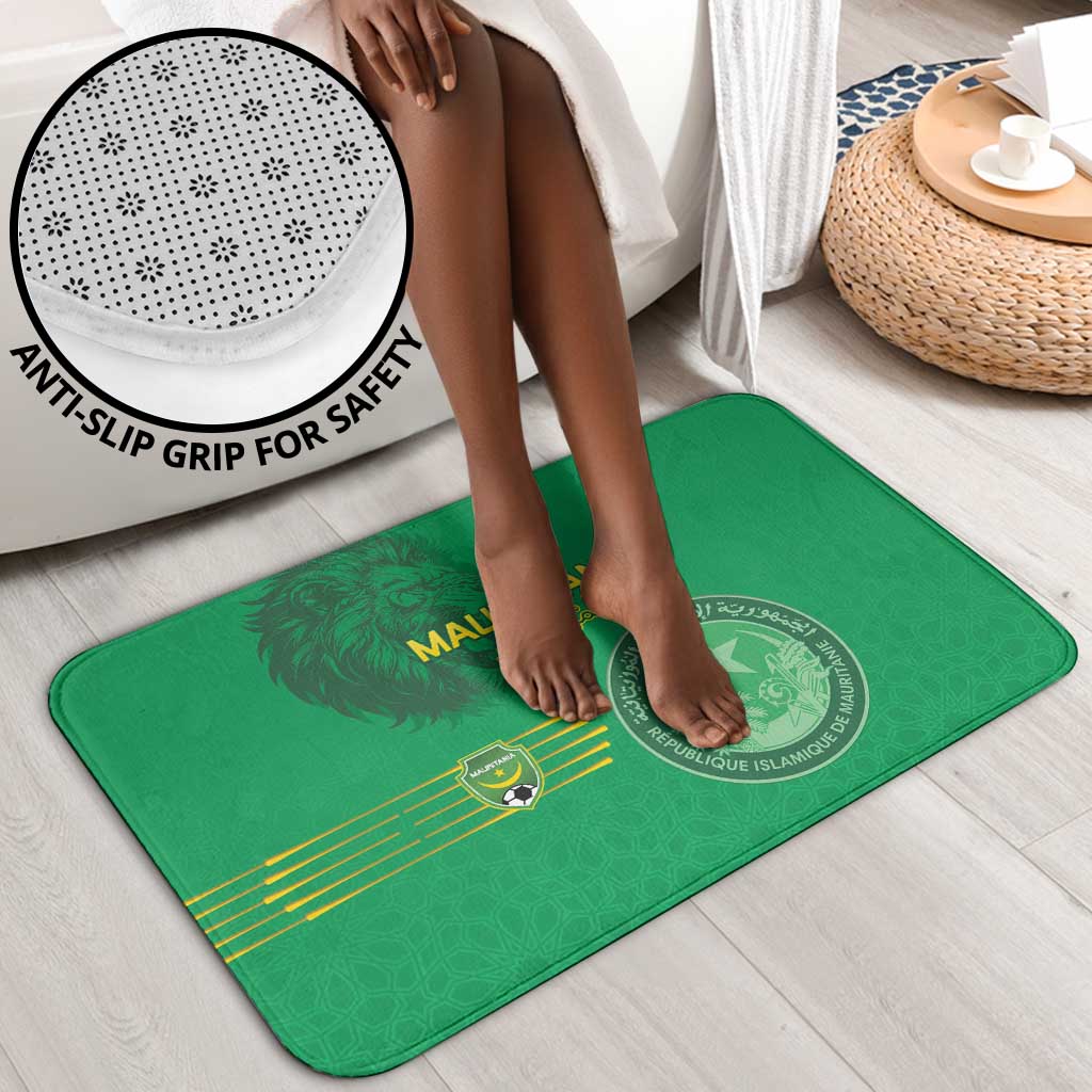 Mauritania Football Bathroom Set Coat Of Arms With Islamic Pattern
