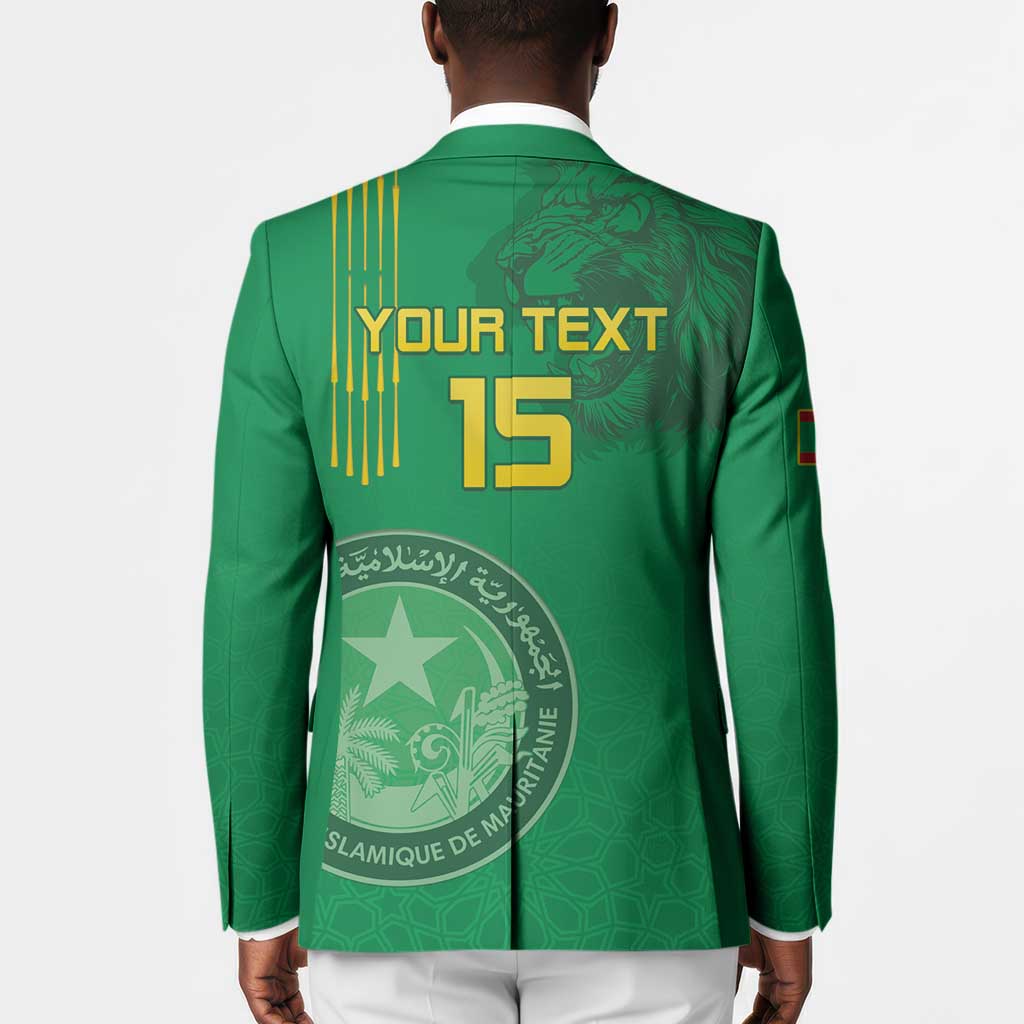 Custom Mauritania Football Blazer Coat Of Arms With Islamic Pattern