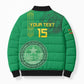 Custom Mauritania Football Bomber Puffer Jacket Coat Of Arms With Islamic Pattern
