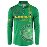 Custom Mauritania Football Button Sweatshirt Coat Of Arms With Islamic Pattern