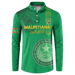 Custom Mauritania Football Button Sweatshirt Coat Of Arms With Islamic Pattern