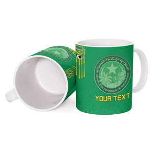 Custom Mauritania Football Ceramic Mug Coat Of Arms With Islamic Pattern