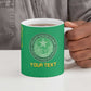 Custom Mauritania Football Ceramic Mug Coat Of Arms With Islamic Pattern