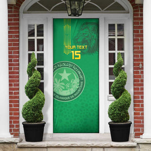 Custom Mauritania Football Door Cover Coat Of Arms With Islamic Pattern