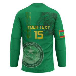 Custom Mauritania Football Hockey Jersey Coat Of Arms With Islamic Pattern