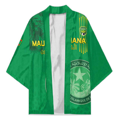 Custom Mauritania Football Kimono Coat Of Arms With Islamic Pattern