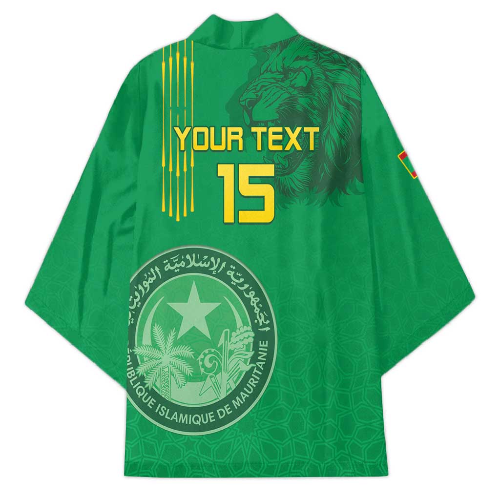 Custom Mauritania Football Kimono Coat Of Arms With Islamic Pattern
