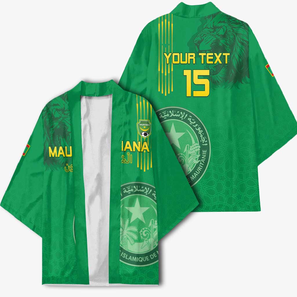 Custom Mauritania Football Kimono Coat Of Arms With Islamic Pattern