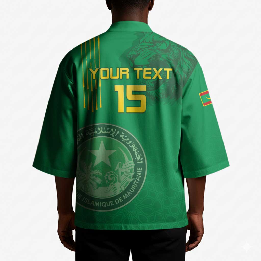Custom Mauritania Football Kimono Coat Of Arms With Islamic Pattern