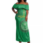 Afro Mauritania Football Custom Off Shoulder Maxi Dress Go Al-Murabitun - African Pride