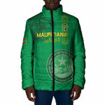 Custom Mauritania Football Padded Jacket Coat Of Arms With Islamic Pattern
