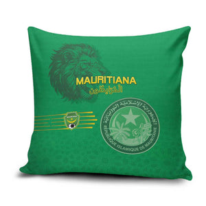 Mauritania Football Pillow Cover Coat Of Arms With Islamic Pattern
