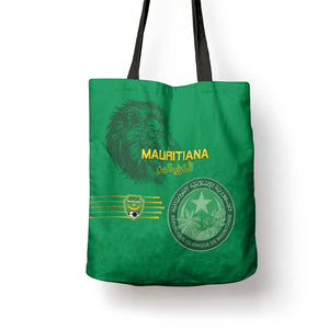 Mauritania Football Tote Bag Coat Of Arms With Islamic Pattern