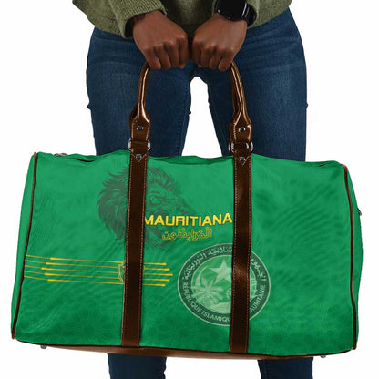 Mauritania Football Travel Bag Coat Of Arms With Islamic Pattern