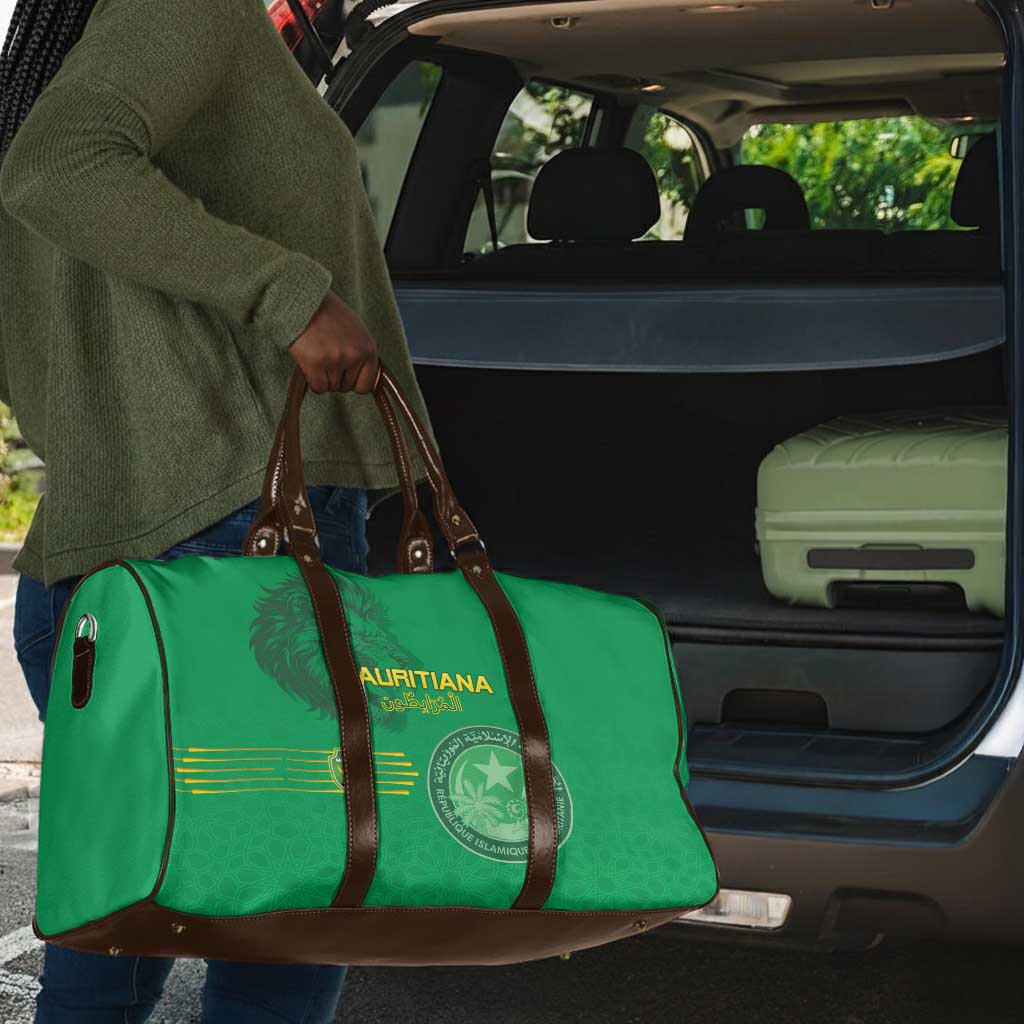 Mauritania Football Travel Bag Coat Of Arms With Islamic Pattern