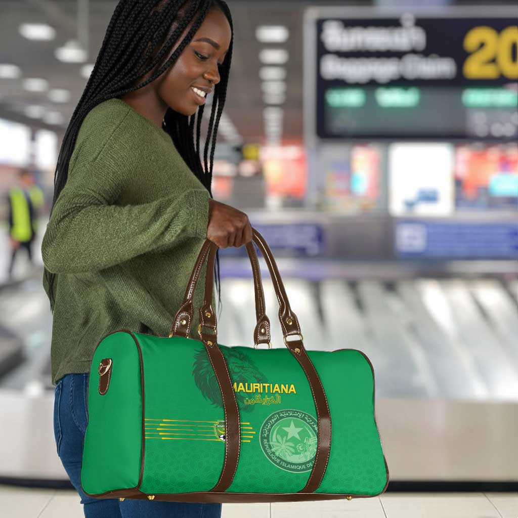 Mauritania Football Travel Bag Coat Of Arms With Islamic Pattern