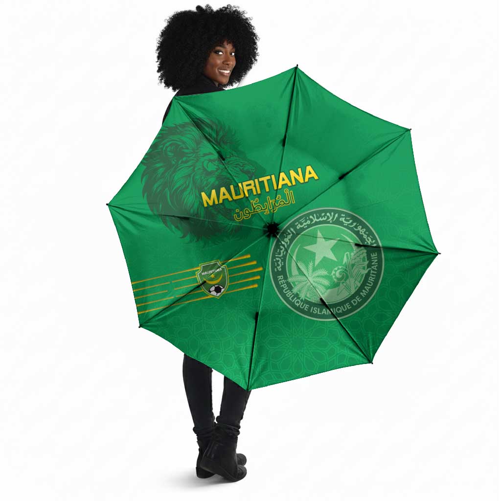 Mauritania Football Umbrella Coat Of Arms With Islamic Pattern