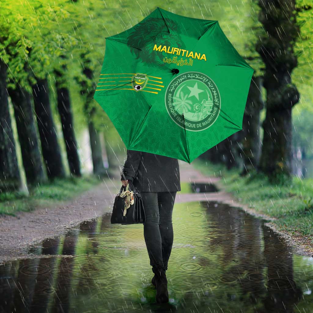 Mauritania Football Umbrella Coat Of Arms With Islamic Pattern