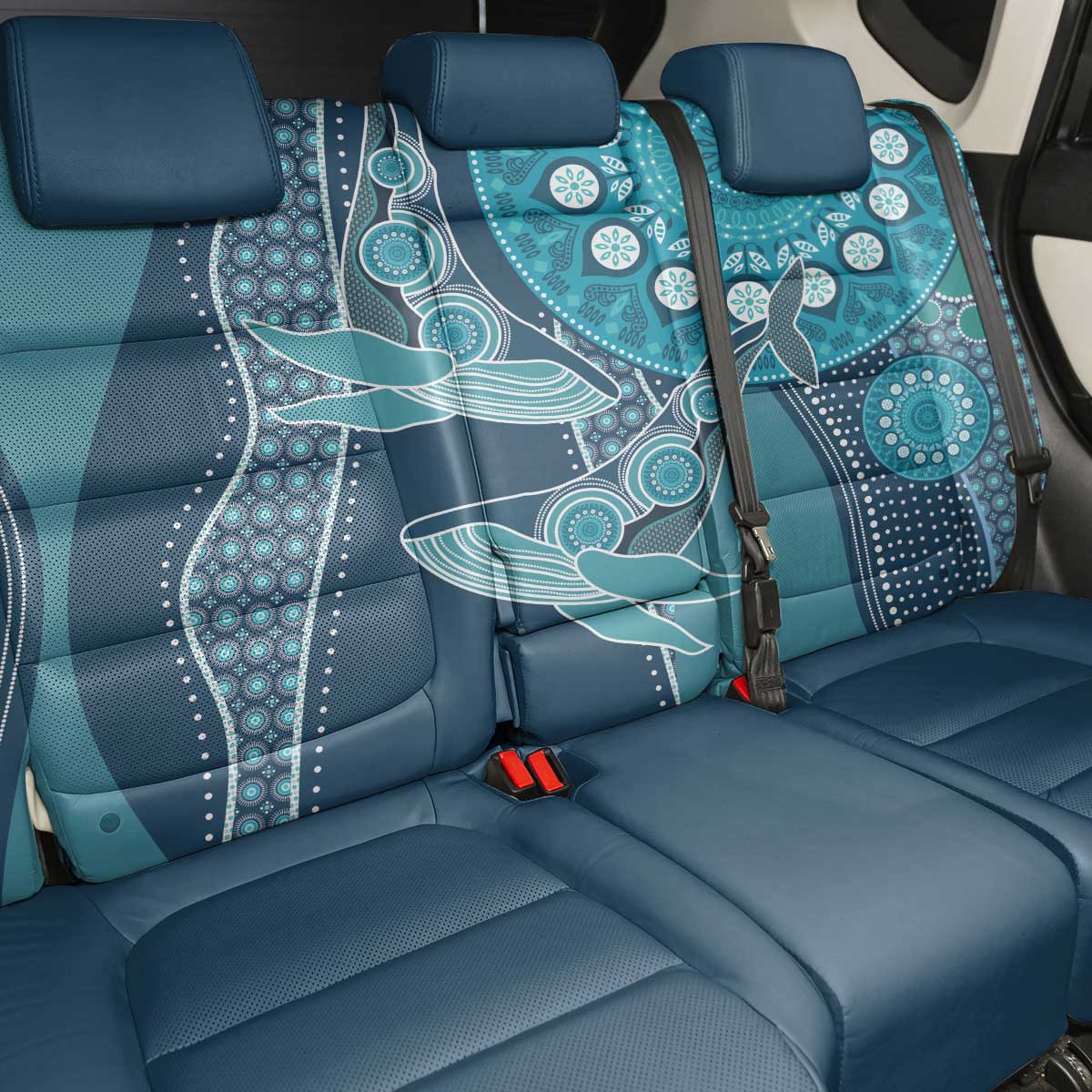 South Africa Whale Festival Back Car Seat Cover African Shwe Shwe Pattern - African Pride