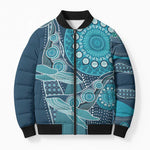 Personalized South Africa Whale Fes Bomber Puffer Jacket African Shwe Shwe Pattern