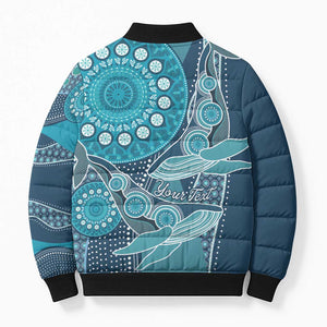 Personalized South Africa Whale Fes Bomber Puffer Jacket African Shwe Shwe Pattern