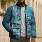 Personalized South Africa Whale Fes Bomber Puffer Jacket African Shwe Shwe Pattern