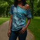 Personalized South Africa Whale Fes Cross Shoulder Shirt African Shwe Shwe Pattern