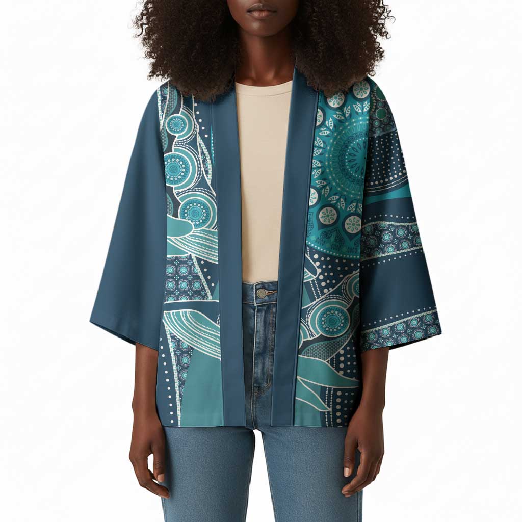 Personalized South Africa Whale Fes Kimono African Shwe Shwe Pattern