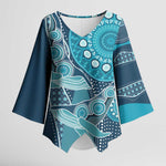Personalized South Africa Whale Fes Kimono Sleeve Blouse African Shwe Shwe Pattern