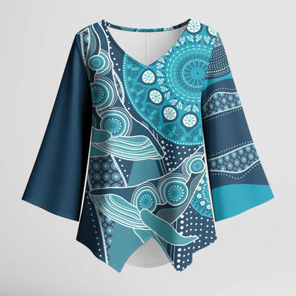 Personalized South Africa Whale Fes Kimono Sleeve Blouse African Shwe Shwe Pattern