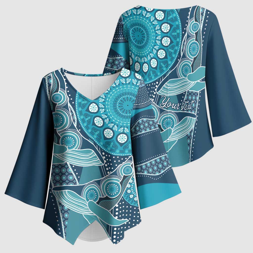 Personalized South Africa Whale Fes Kimono Sleeve Blouse African Shwe Shwe Pattern