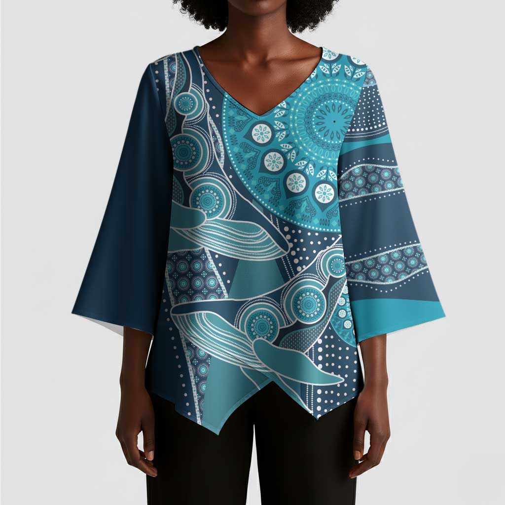 Personalized South Africa Whale Fes Kimono Sleeve Blouse African Shwe Shwe Pattern