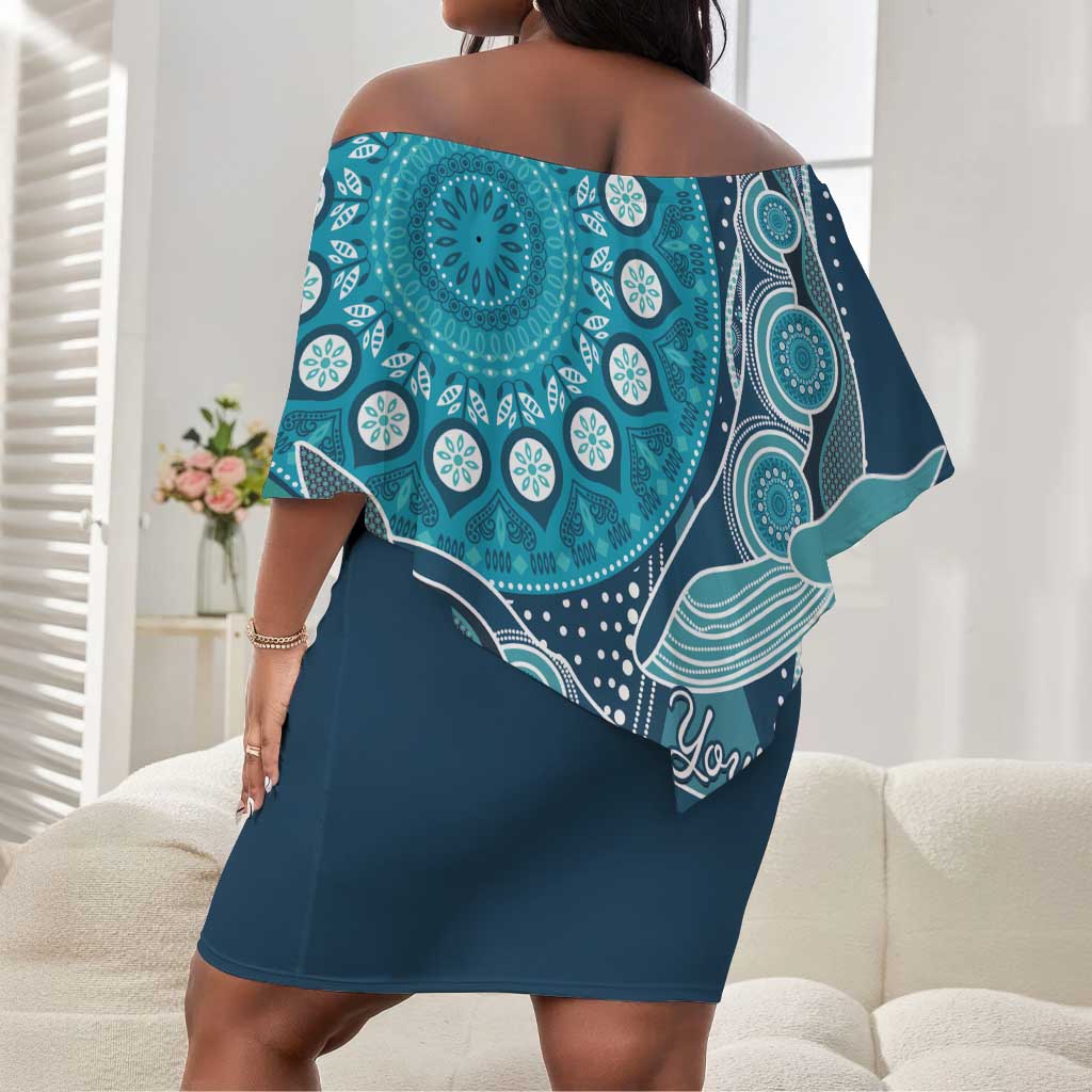 South Africa Whale Festival Personalized Off Shoulder Short Dress African Shwe Shwe Pattern - African Pride
