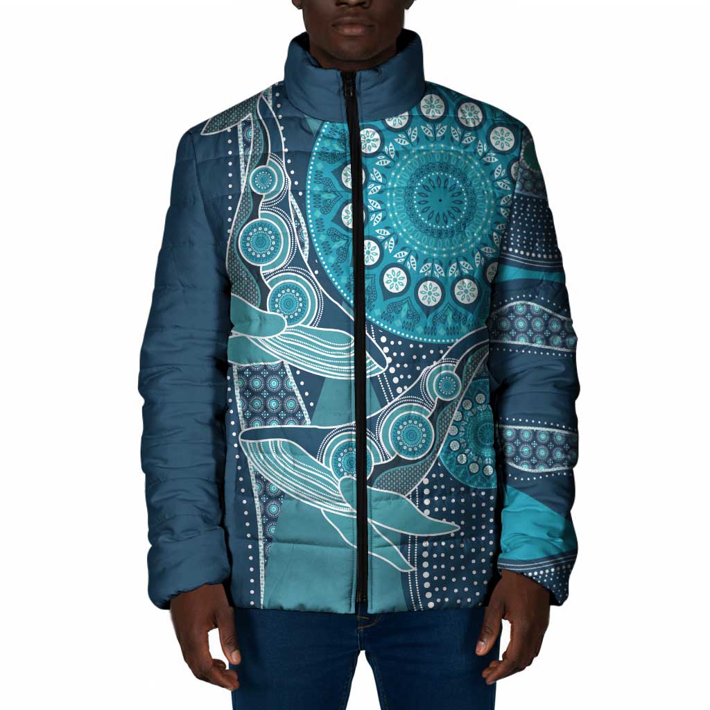 Personalized South Africa Whale Fes Padded Jacket African Shwe Shwe Pattern