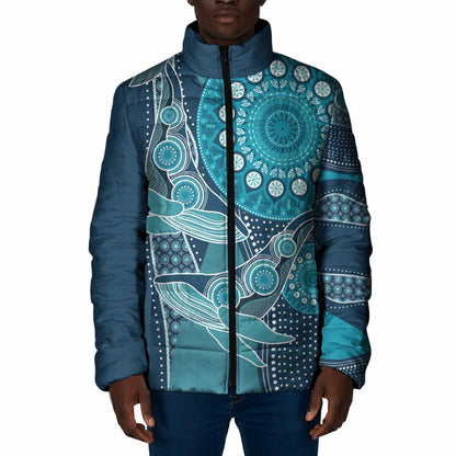 Personalized South Africa Whale Fes Padded Jacket African Shwe Shwe Pattern