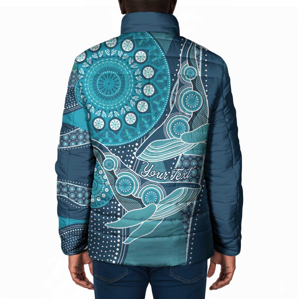 Personalized South Africa Whale Fes Padded Jacket African Shwe Shwe Pattern