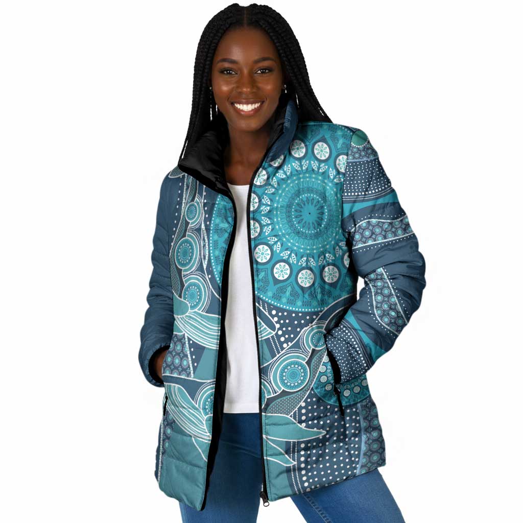 Personalized South Africa Whale Fes Padded Jacket African Shwe Shwe Pattern