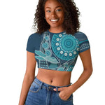 South Africa Whale Festival Personalized Raglan Cropped T shirt African Shwe Shwe Pattern - African Pride