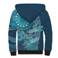 South Africa Whale Festival Personalized Sherpa Hoodie African Shwe Shwe Pattern - African Pride