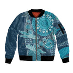South Africa Whale Festival Personalized Sleeve Zip Bomber Jacket African Shwe Shwe Pattern - African Pride
