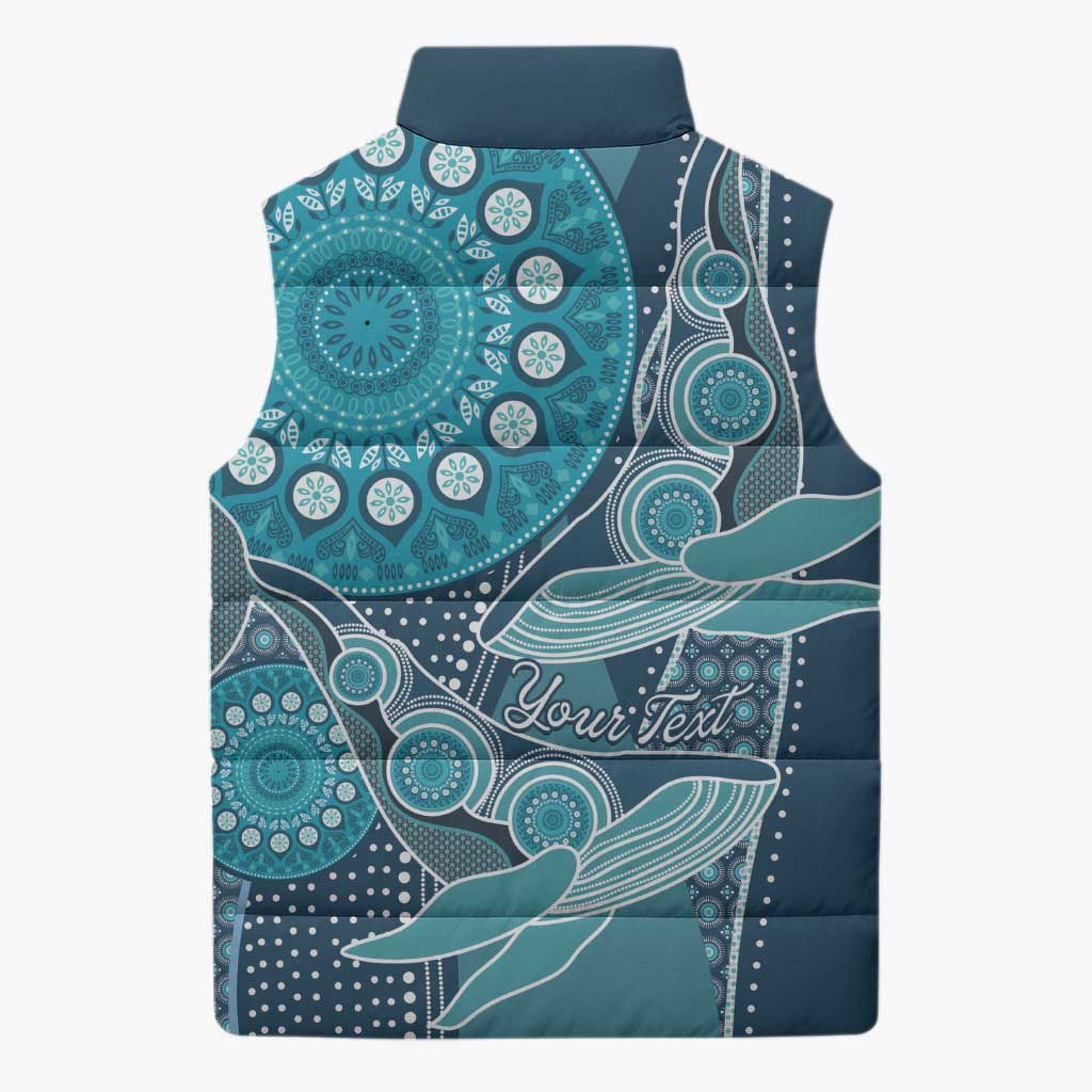 Personalized South Africa Whale Fes Sleeveless Puffer Jacket African Shwe Shwe Pattern